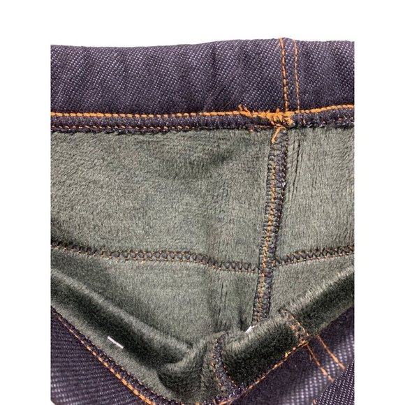 XL Ming Hui Women's New Fleece Lined Denim Look Leggings Jeggings - Picture 6 of 9